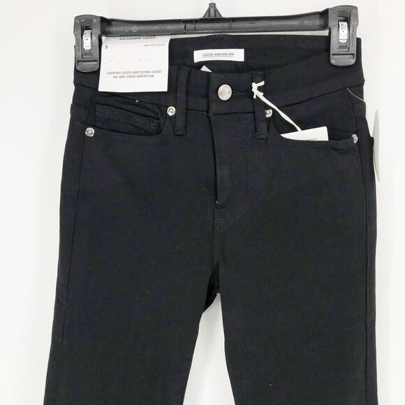 GOOD AMERICAN Womens Good Legs Jeans 2 26 Tall Black Stretch High Skinny NWT - Picture 6 of 14